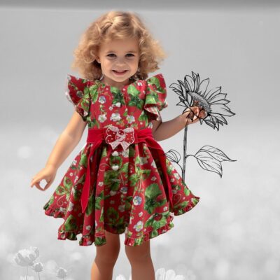 Schnittmuster Kleid Moni - Kinderkleid mit Flügelärmel 05 | TOSCAminni