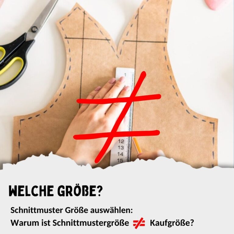 Schnittmustergröße vs. Kaufgröße - Richtige Größe beim Schnittmuster auswählen | TOSCAminni